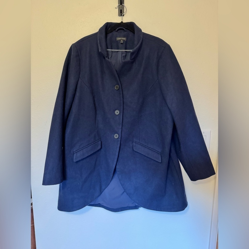 Universal Standard Beas Wool Peacoat Blue Plus 18 20 2X Business Casual EUC - Picture 5 of 9